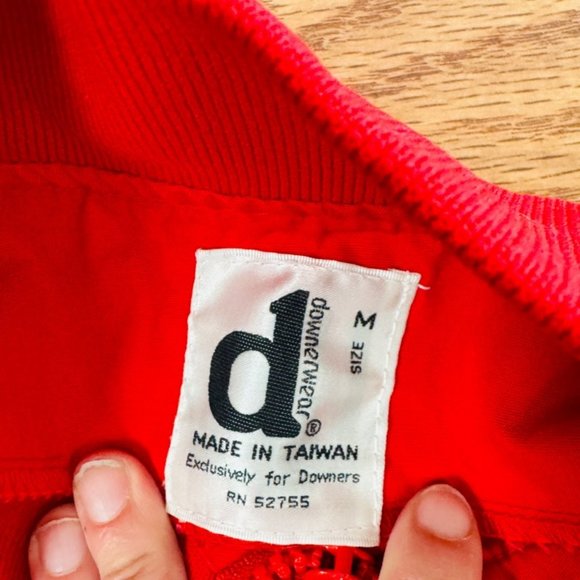 Vintage Downerwear Red 1/2 Zip Kangaroo Pocket Pullover Jacket Men's Size M - Picture 4 of 5